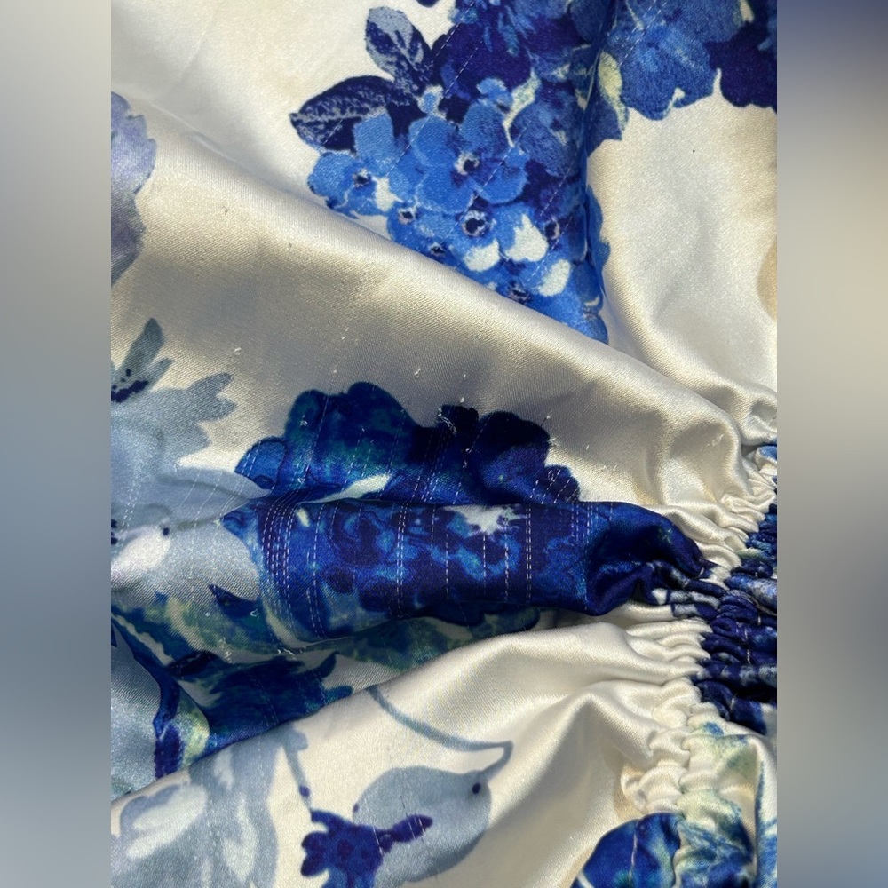 For Love & Lemons Hyacinth Drawstring Mini Dress Navy Floral‎ - Picture 12 of 12